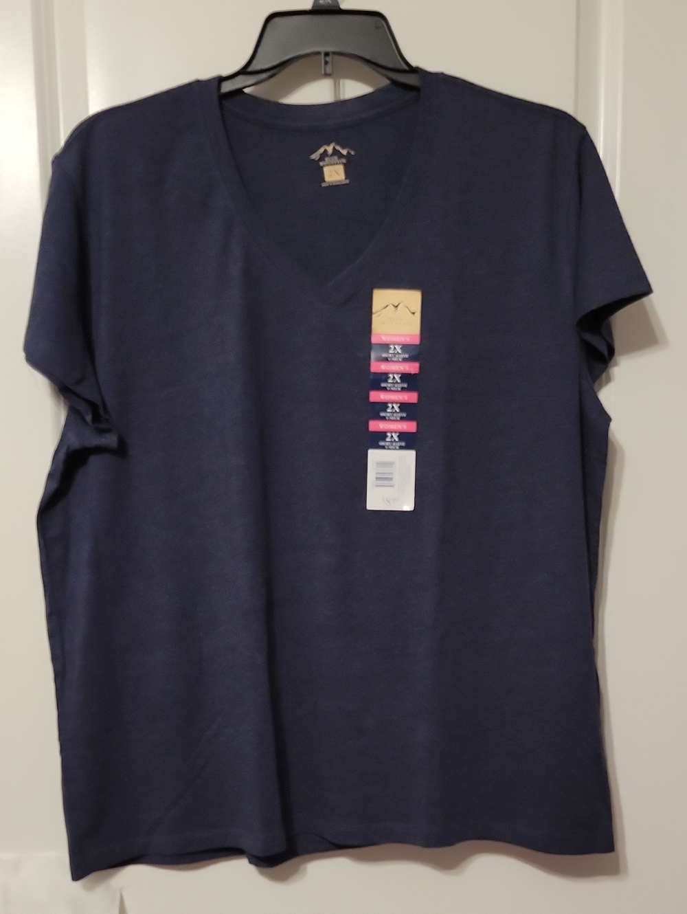 Blue Mountain Women's V-neck, Gray, Black, & Blue, 2X, T-shirts. NWT. - Picture 6 of 11
